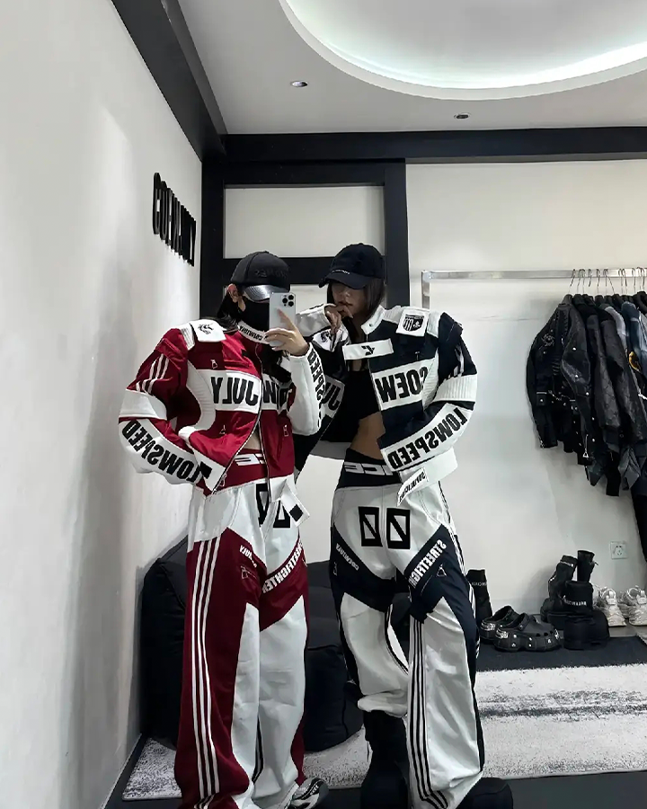 Racing Style Graphic Oversized Jacket