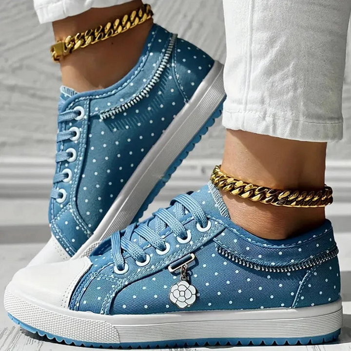 Daisy-Lace Polka Dot Trainers