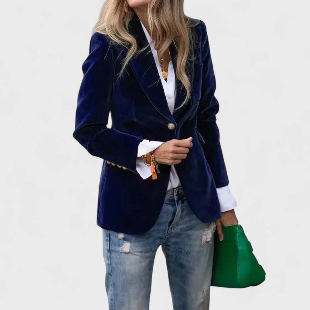Julisse™ – Elegant Velvet Blazer