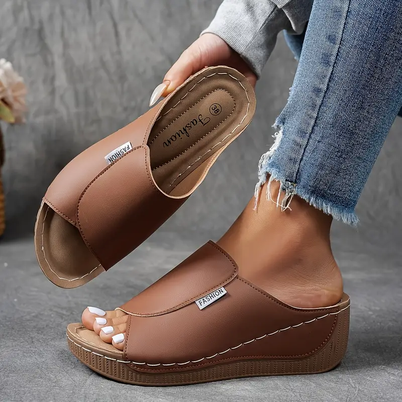 Myra - Comfort Wedge Slide Sandals