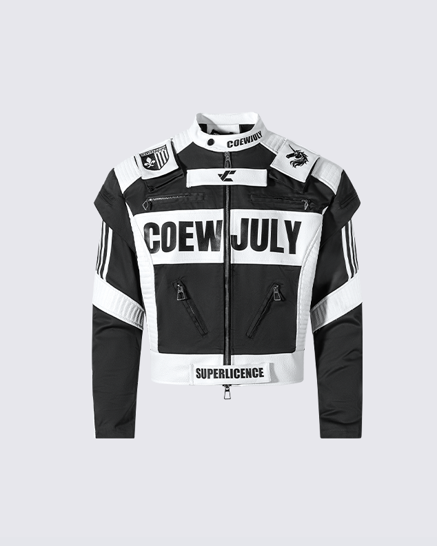 Racing Style Graphic Oversized Jacket