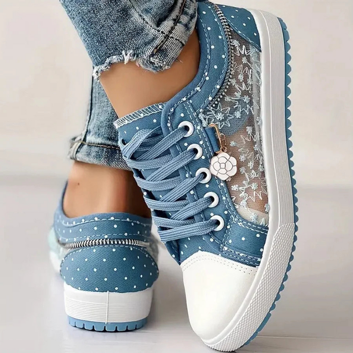 Daisy-Lace Polka Dot Trainers