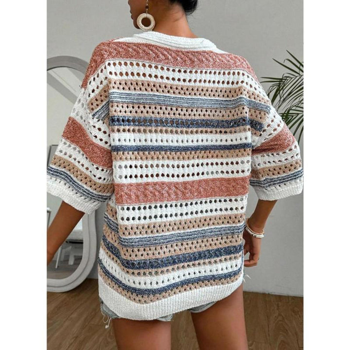 Maya – Boho Knit Stripe Pullover