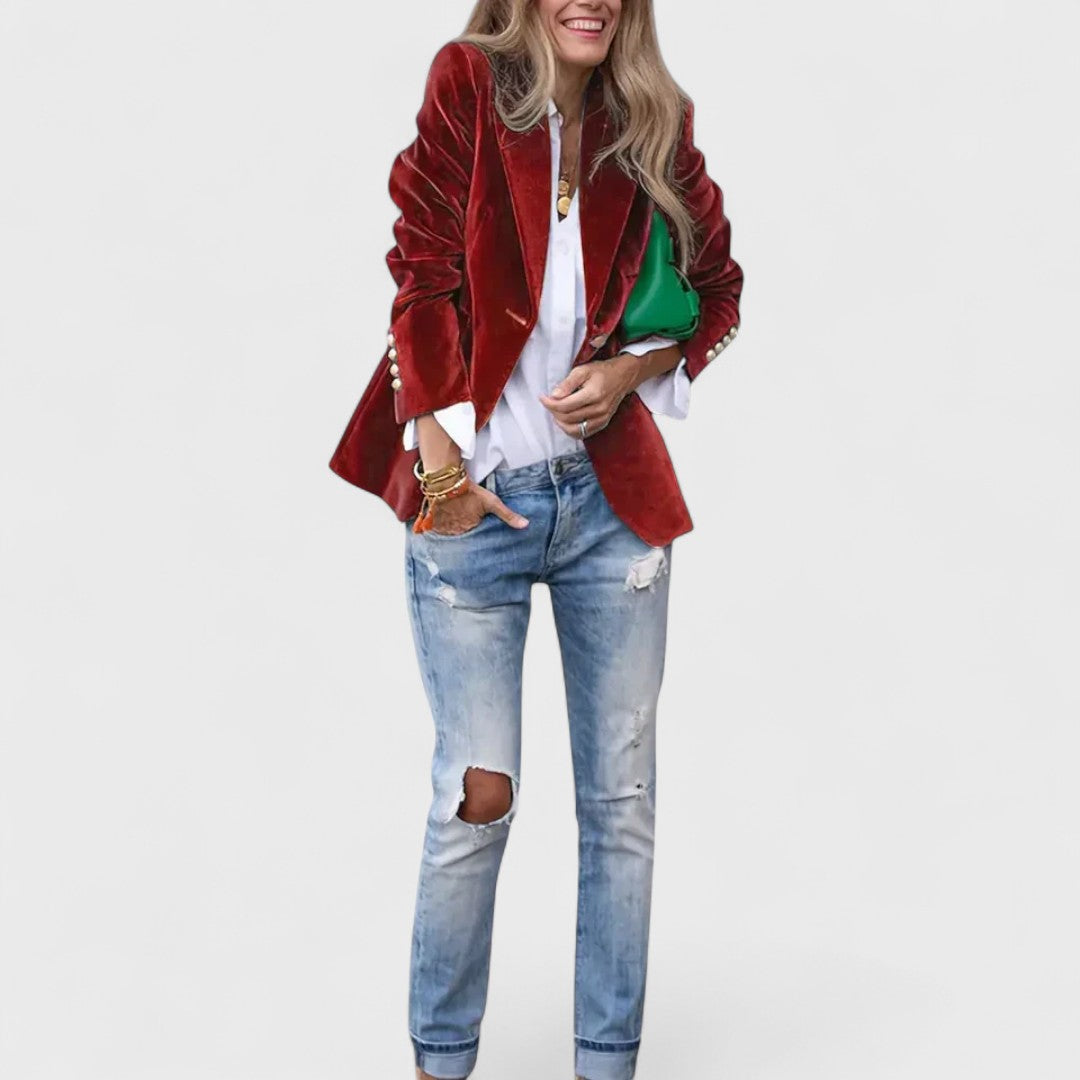 Julisse™ – Elegant Velvet Blazer
