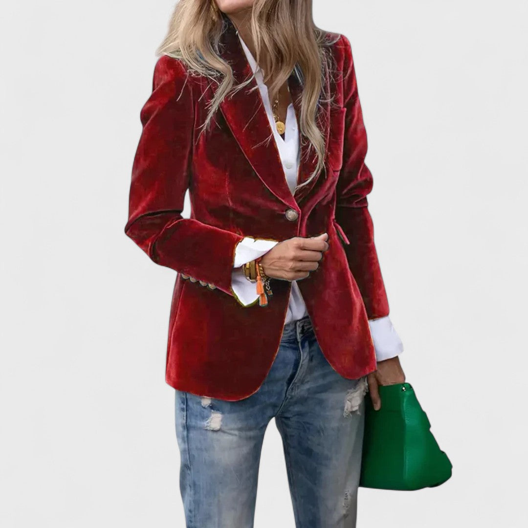 Julisse™ – Elegant Velvet Blazer