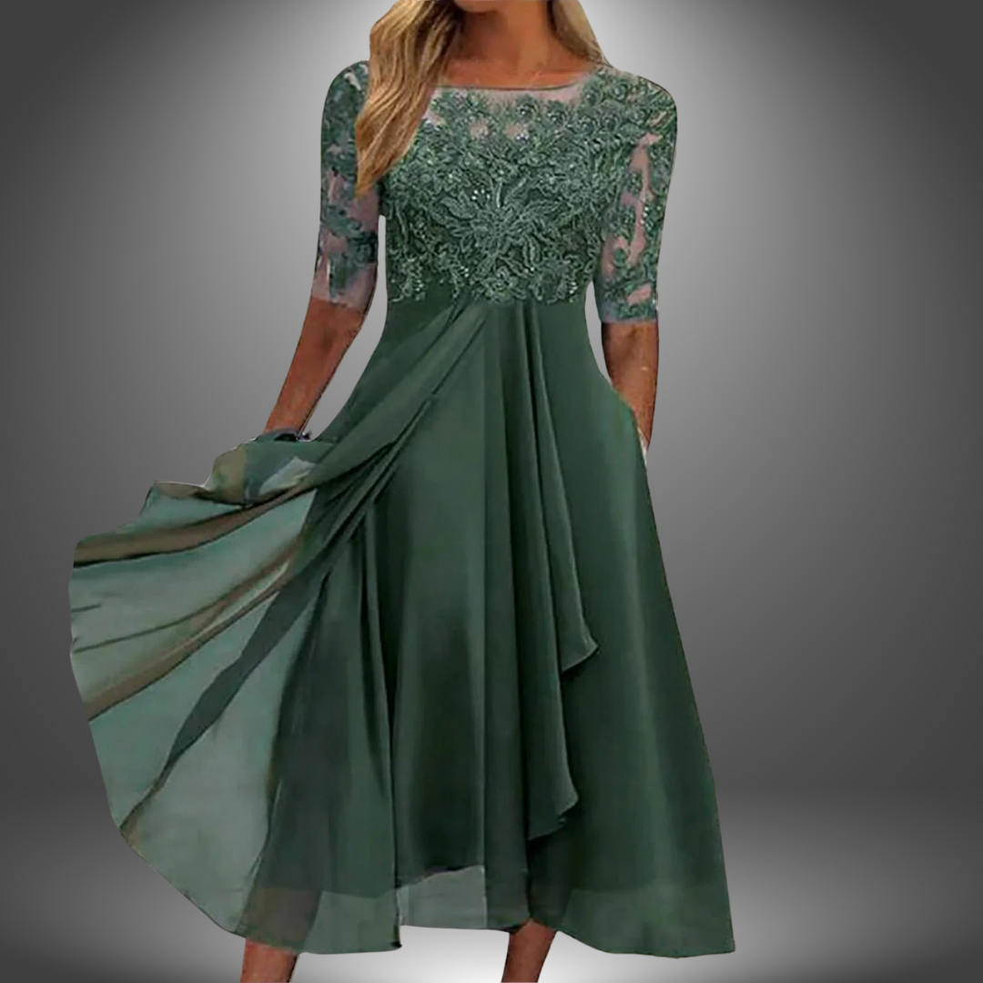 ALISA Lace Midi Dress