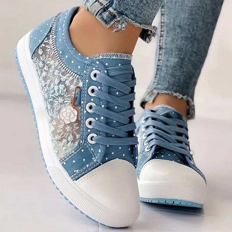 Daisy-Lace Polka Dot Trainers