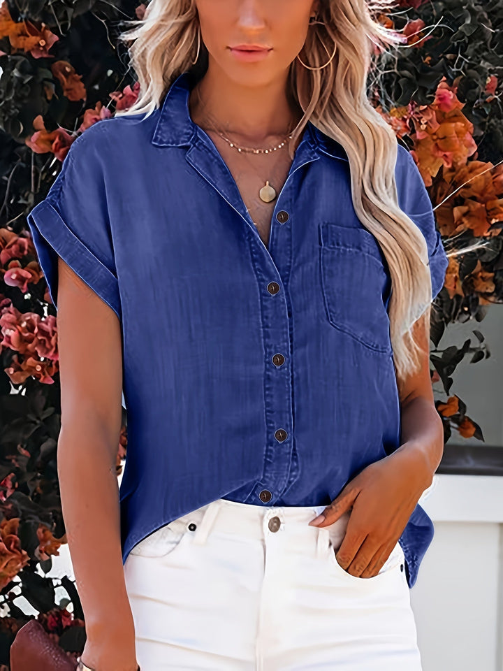 Riley – Soft Roll-Sleeve Button Shirt