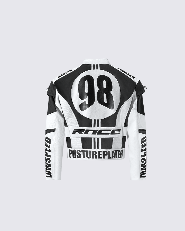 Racing Style Graphic Oversized Jacket