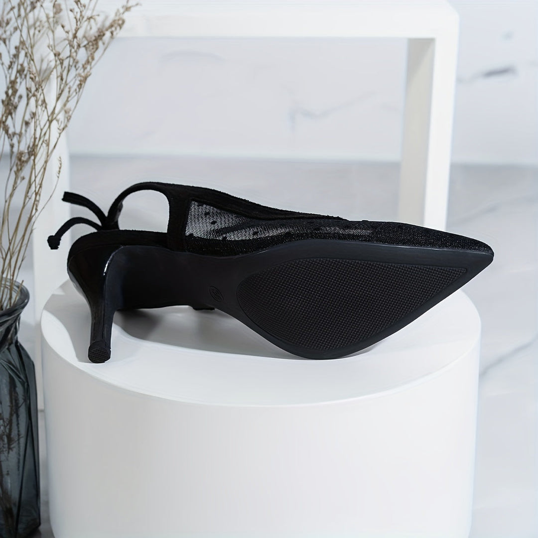 Dahlia – Mesh Slingback Heels