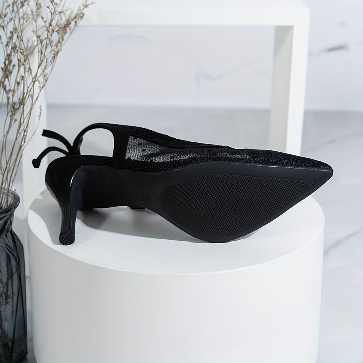 Dahlia – Mesh Slingback Heels