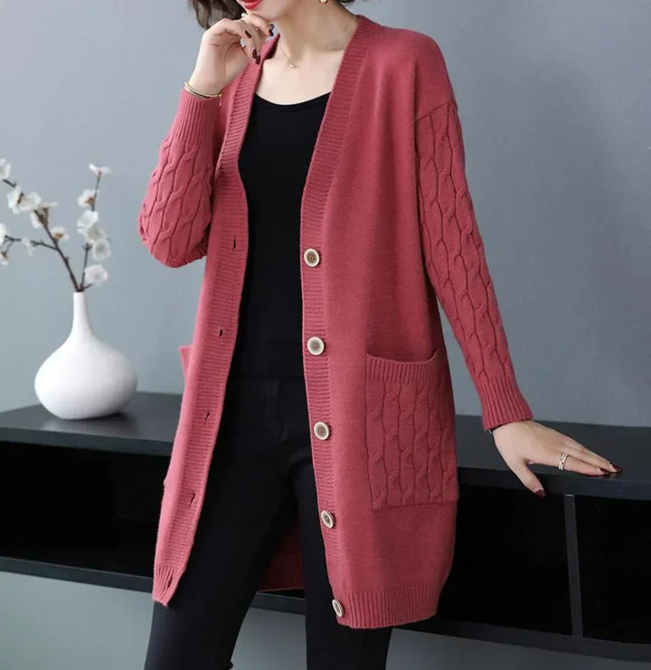 Graciel - Cable Sleeve Knit Cardigan