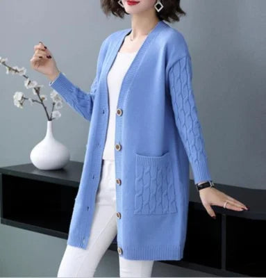 Graciel - Cable Sleeve Knit Cardigan