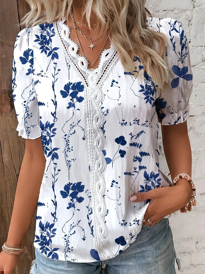 Clara - Embroidered Button Blouse