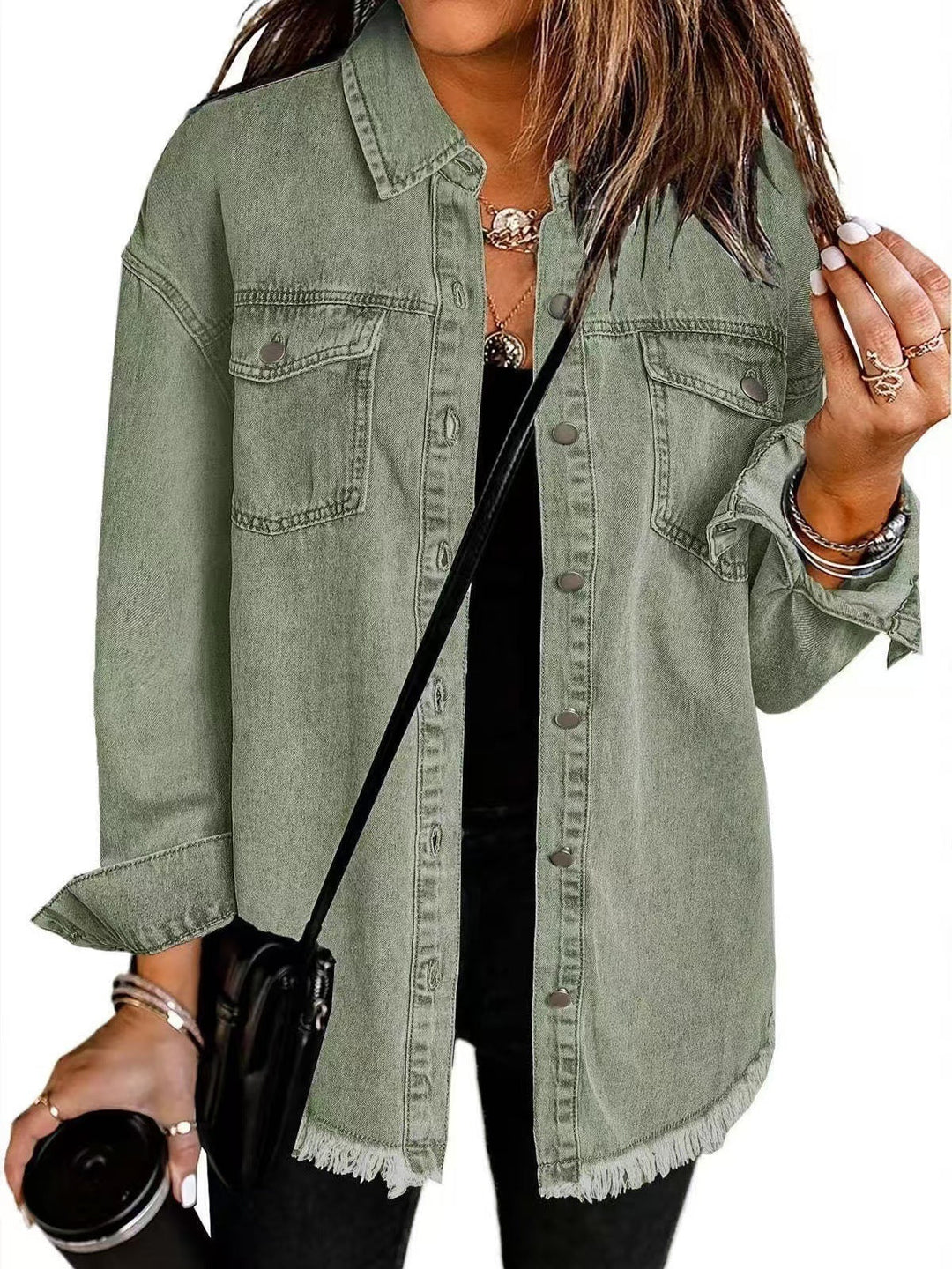 Harper-Denim Button-Up Jacket