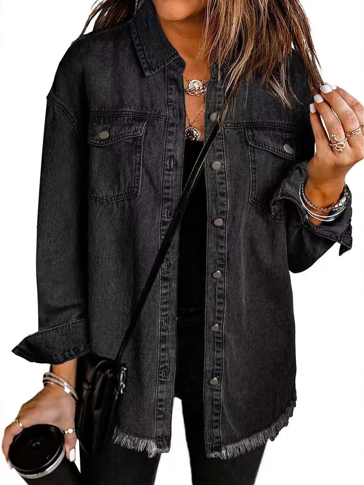 Harper-Denim Button-Up Jacket