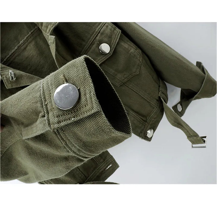 Romi - Cropped Cotton Utility Jacket