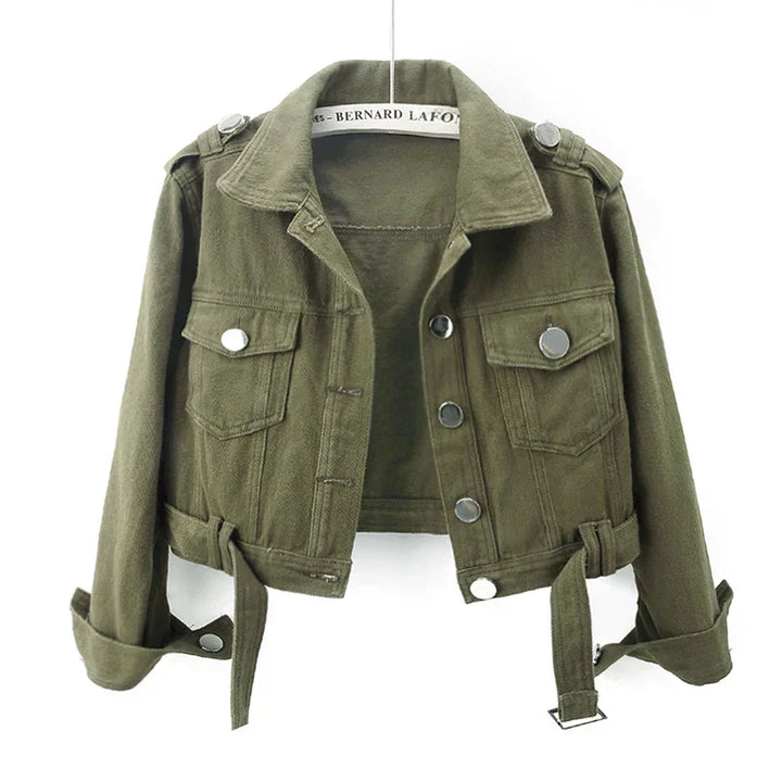 Romi - Cropped Cotton Utility Jacket