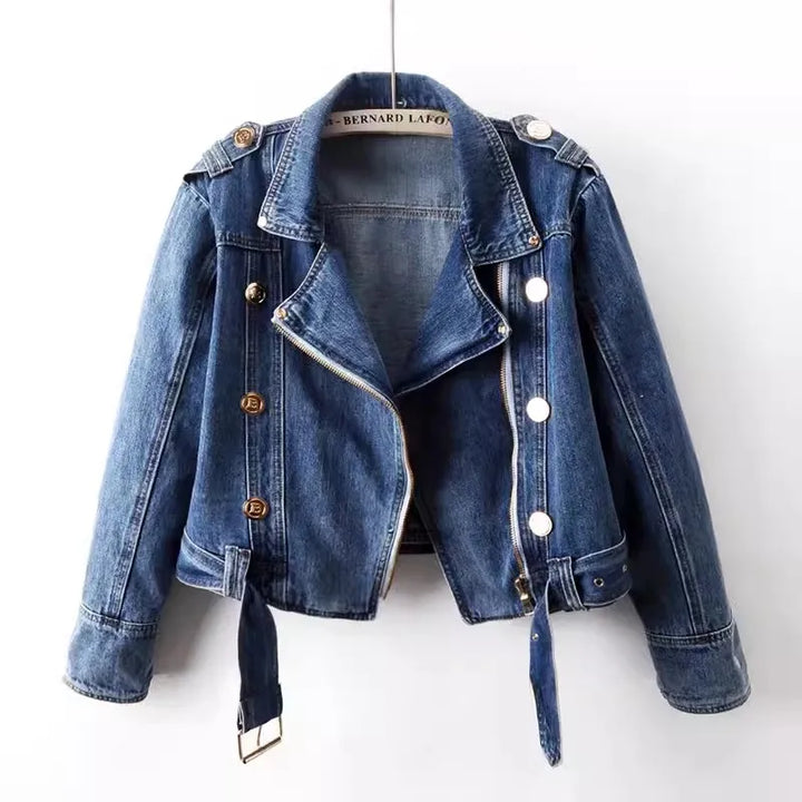Drew - Cropped Moto Accent Jacket