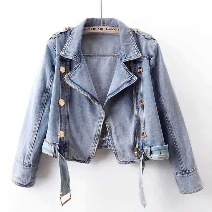 Drew - Cropped Moto Accent Jacket