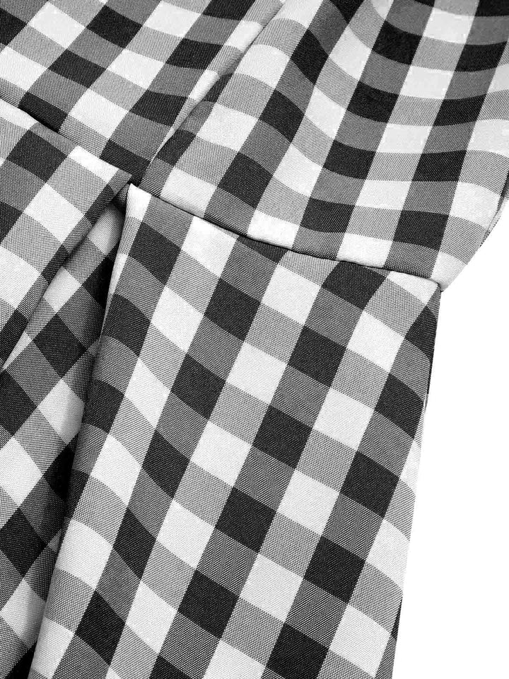 Black 1950s Plaid Swing Dress