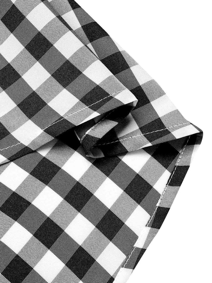 Black 1950s Plaid Swing Dress