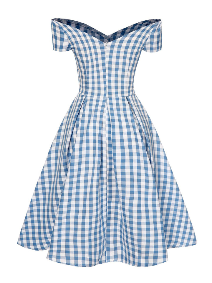 Black 1950s Plaid Swing Dress