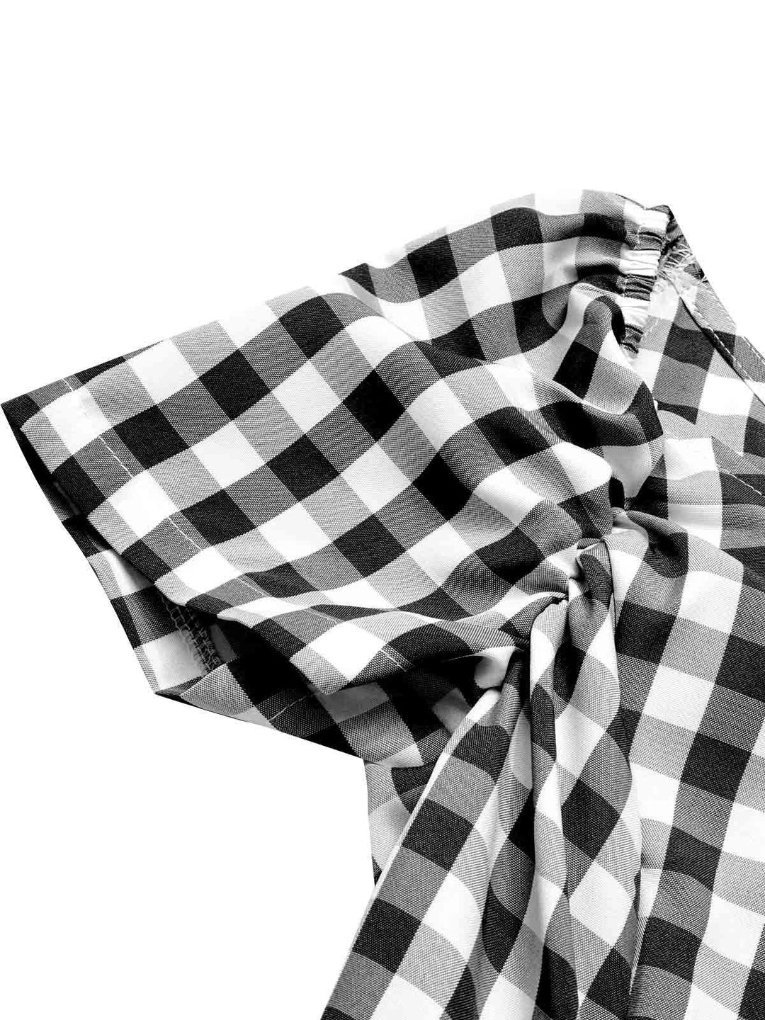 Black 1950s Plaid Swing Dress