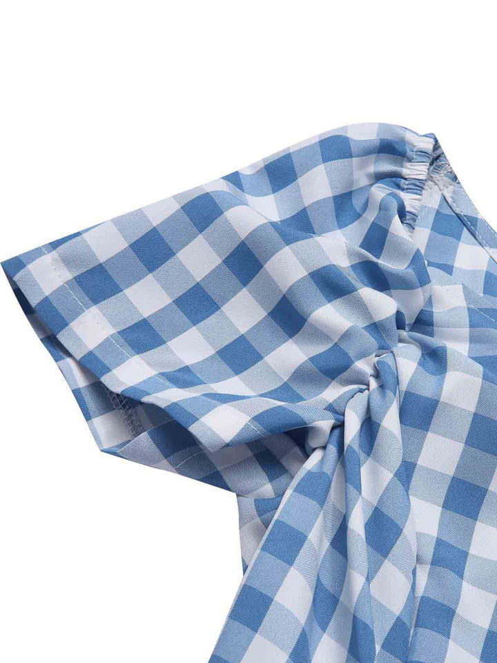 Black 1950s Plaid Swing Dress