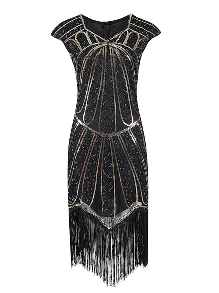 1920s Sequin Fringed Gatsby Dress