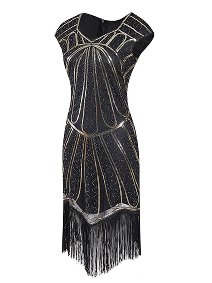 1920s Sequin Fringed Gatsby Dress