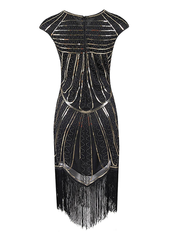 1920s Sequin Fringed Gatsby Dress