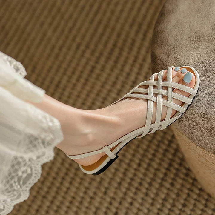 Alina-Woven Flat Sandals