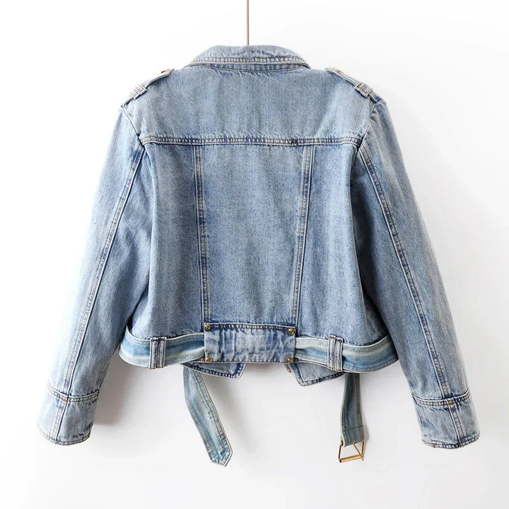 Drew - Cropped Moto Accent Jacket