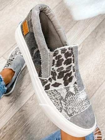Gwen-Patchwork Slip-On Sneakers