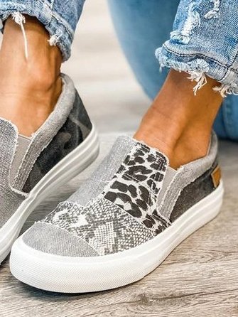 Gwen-Patchwork Slip-On Sneakers