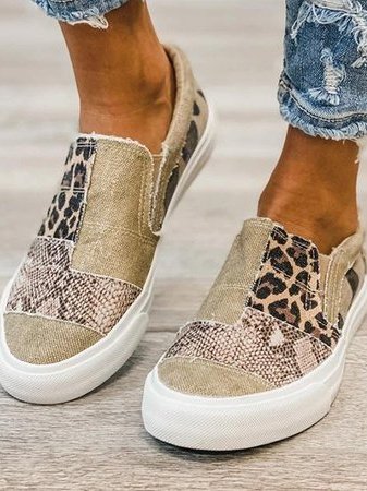 Gwen-Patchwork Slip-On Sneakers