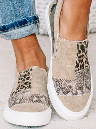 Gwen-Patchwork Slip-On Sneakers