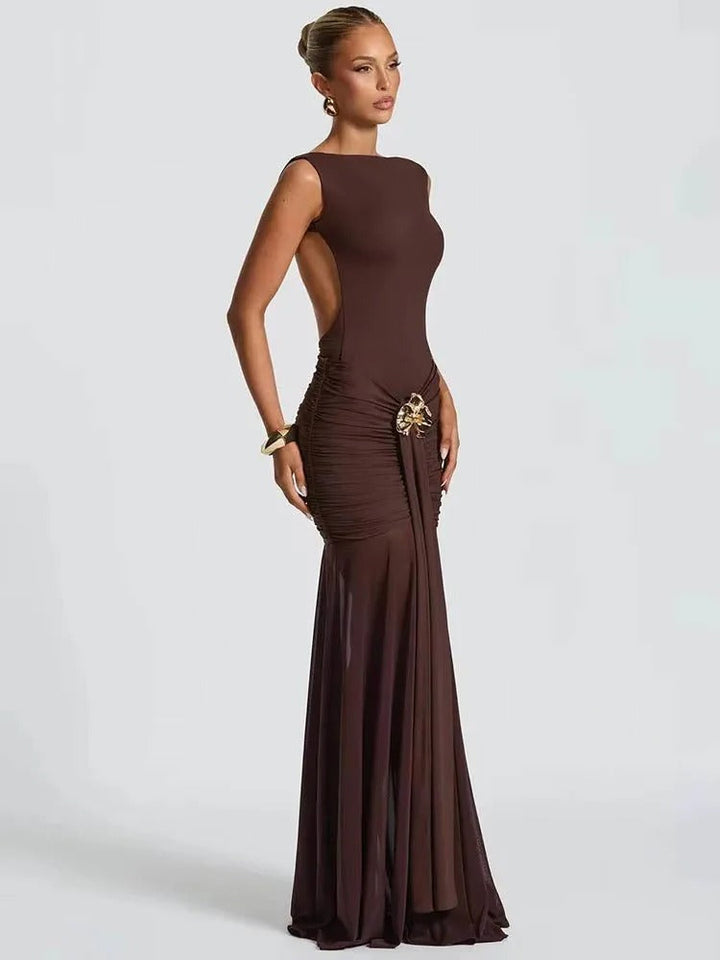 SÉVANA™ | Draped Backless Dress