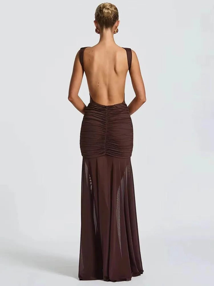SÉVANA™ | Draped Backless Dress