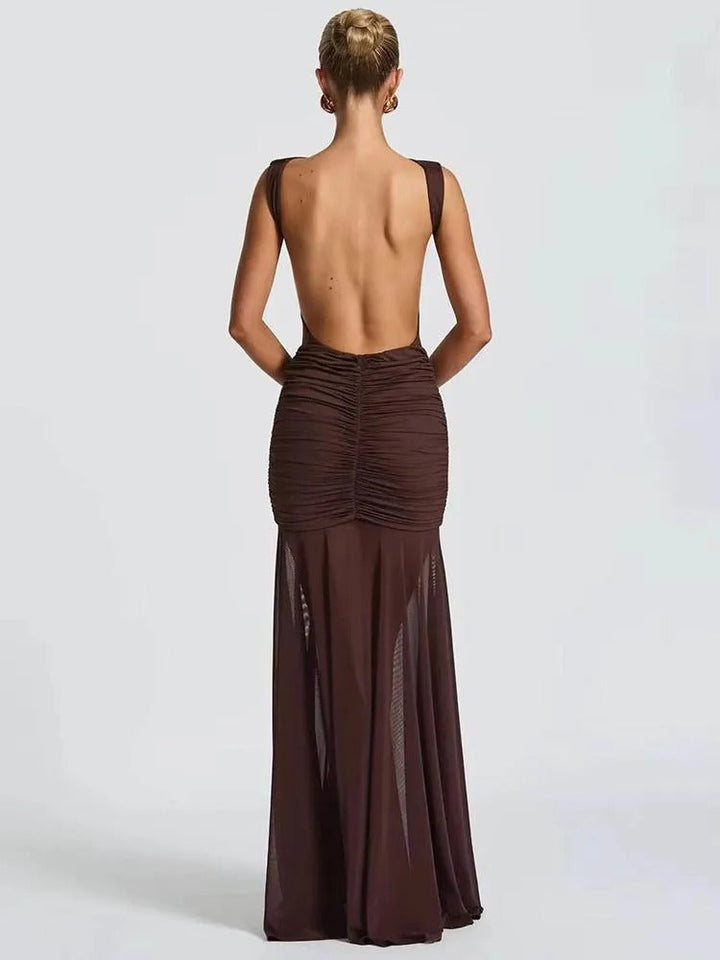 SÉVANA™ | Draped Backless Dress