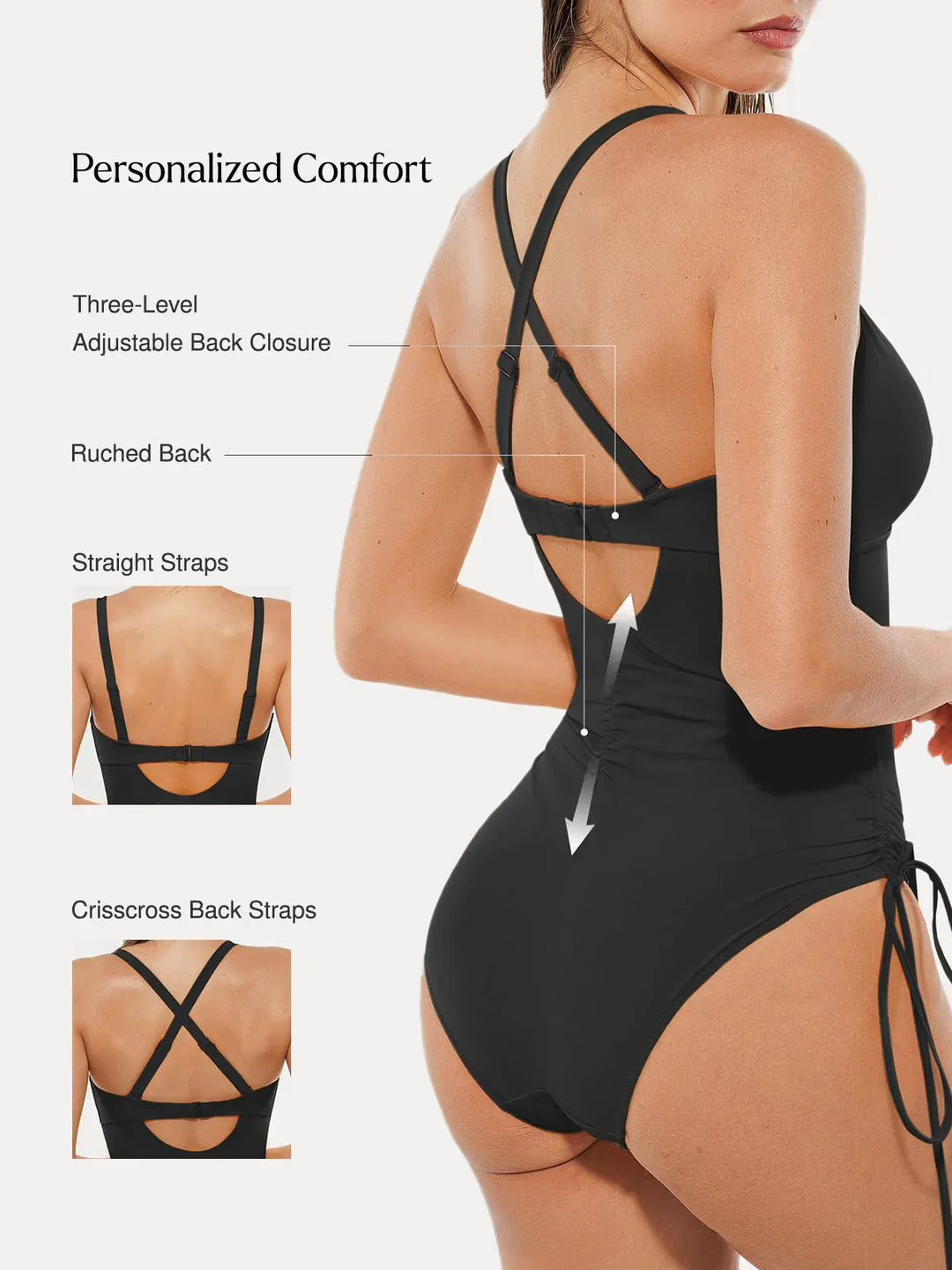 Mesh Inset Tie-Side Sculpting One-Piece Swimsuit