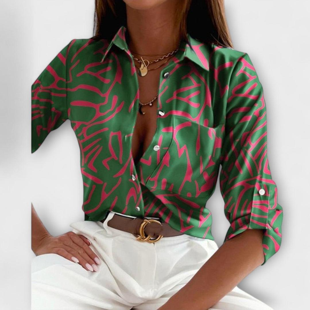 Capri-Mosaic Collared Blouse