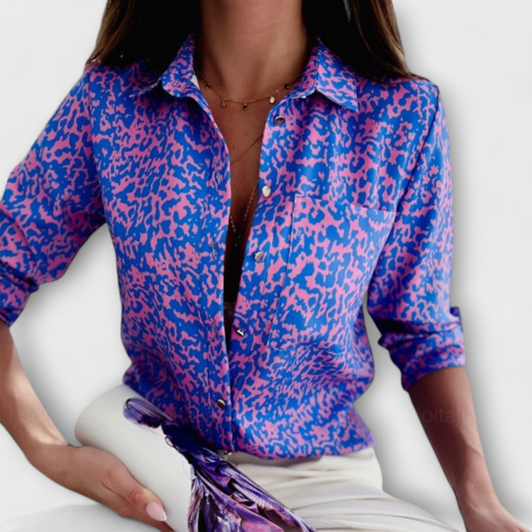 Capri-Mosaic Collared Blouse